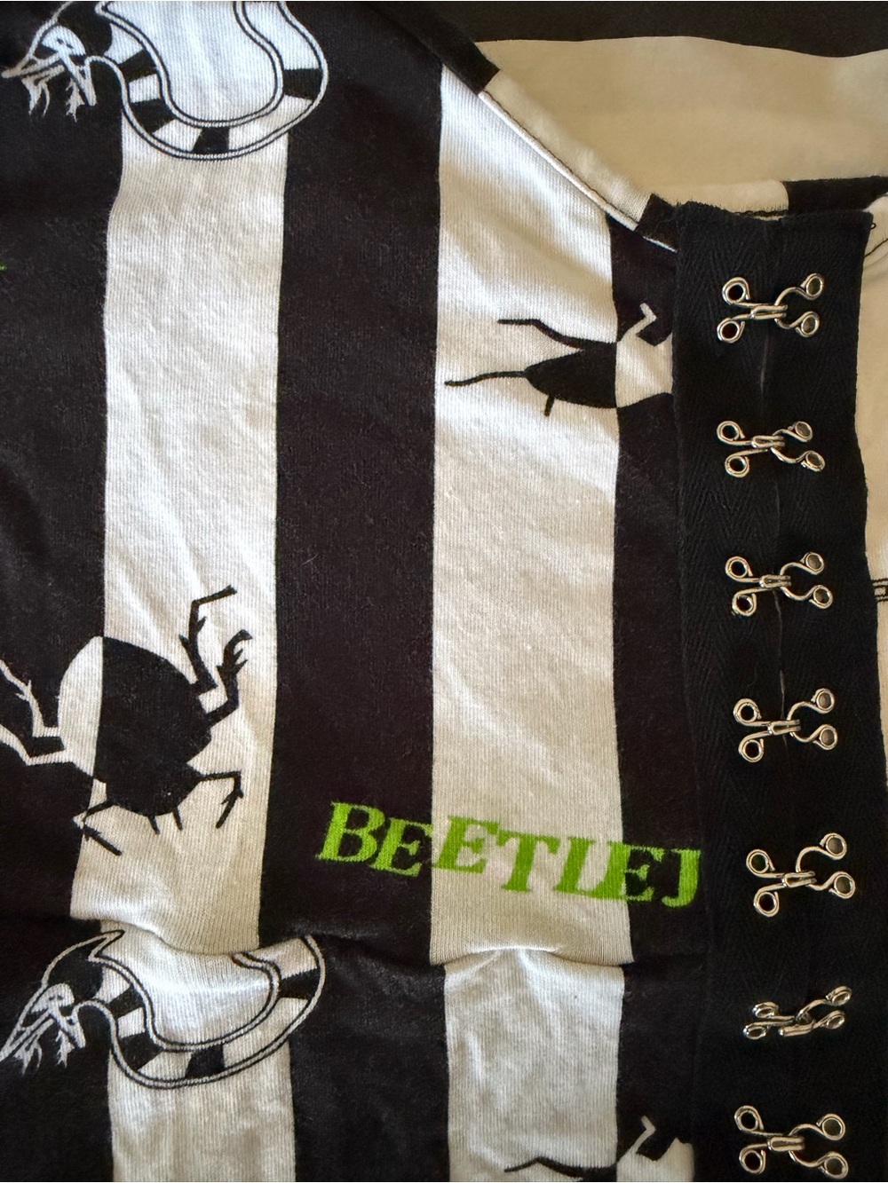 Hot Topic Beetlejuice Twofer Stripe Dress Sz L - Picture 6 of 13
